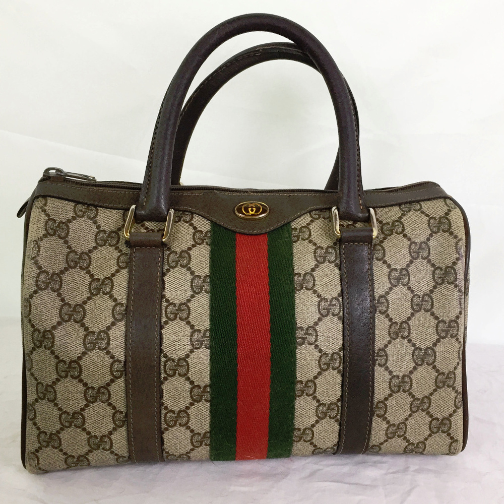 80s Gucci Speedy Racing Stripe Supreme Web GG Bag